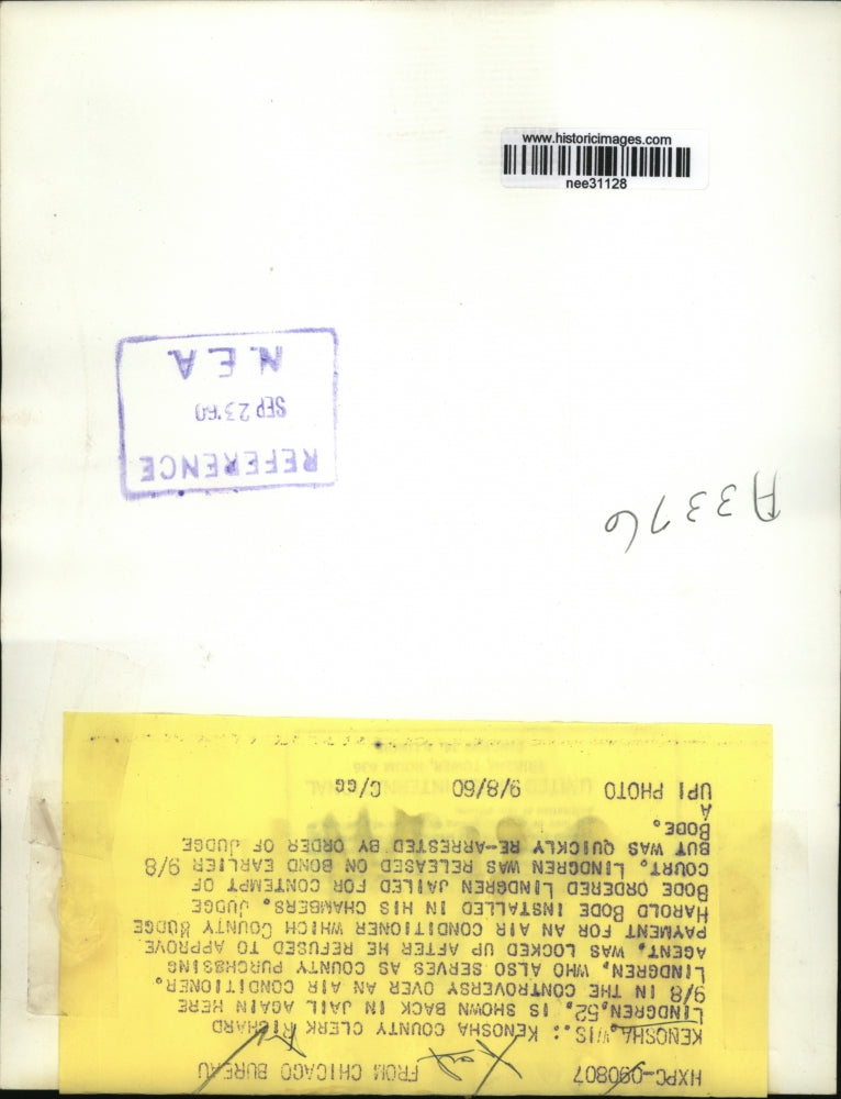 1960 Press Photo Richard Lindgren,Kenosha County Clerk