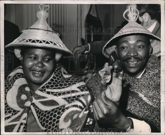 1967 Press Photo Petrus Ramaboa and wife,Ernestine,of Lesothoan African Nation