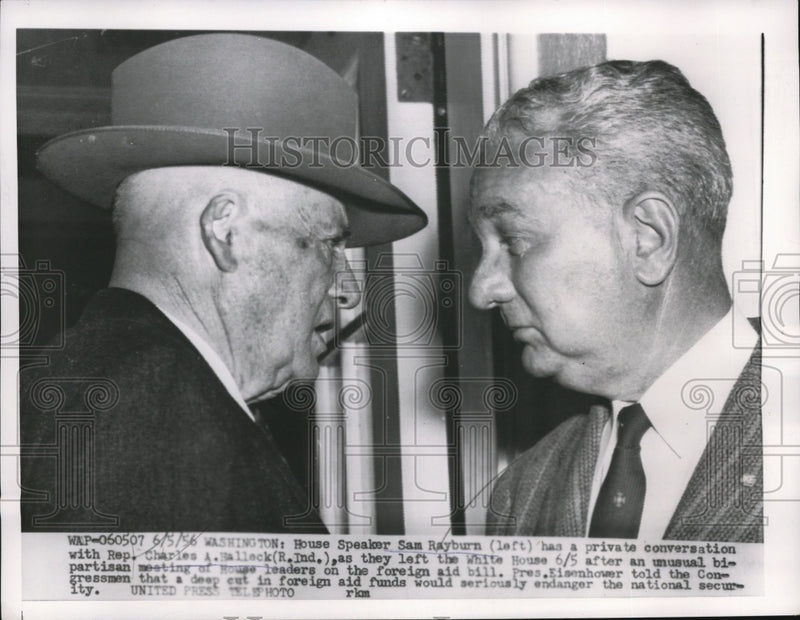 Load image into Gallery viewer, 1956 Press Photo House Speaker Sam Rayburn and Rep.Charles Balleck - nee31319
