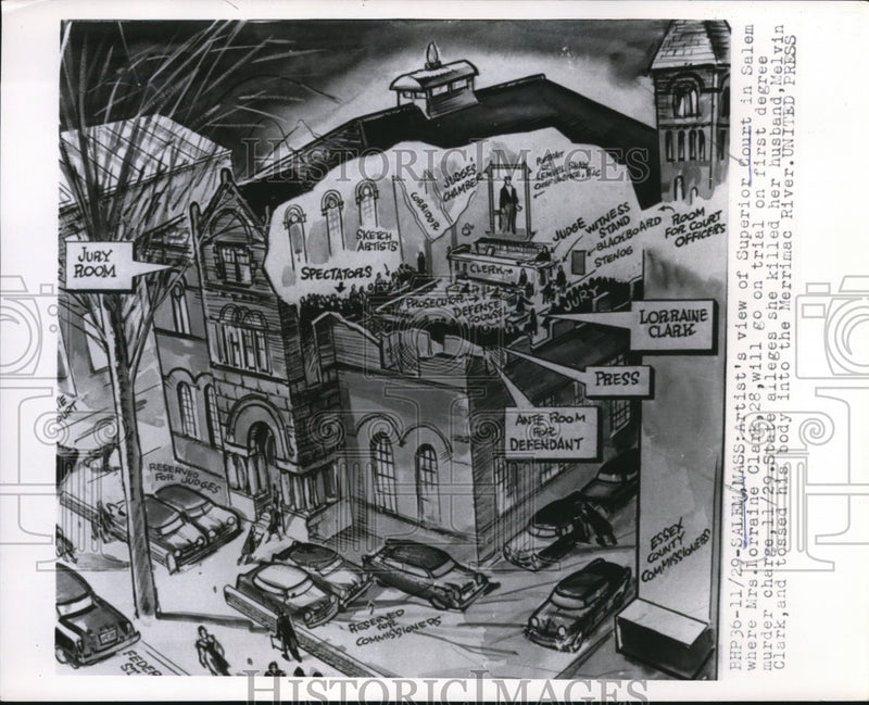 Load image into Gallery viewer, 1954 Press Photo Salem, Mass Artist View of Superior Court - nee31531
