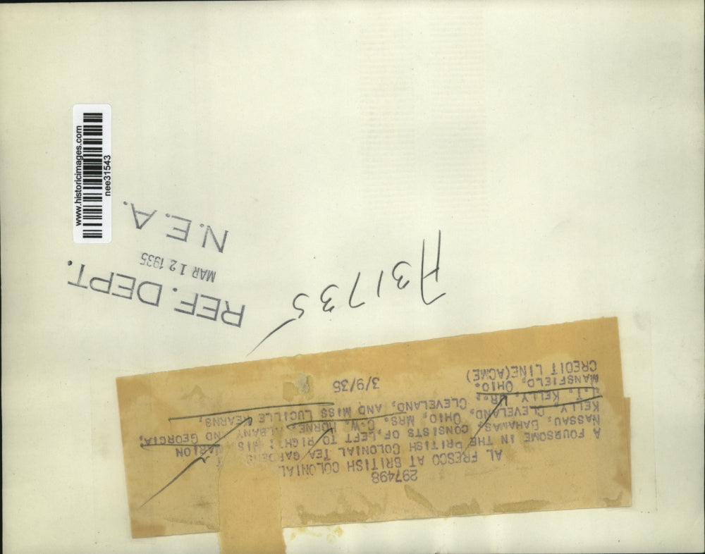 1935 Press Photo Miss Marion Kelly, Mrs. C.W. Horne, J.T. Kelly, Lucille Kearns