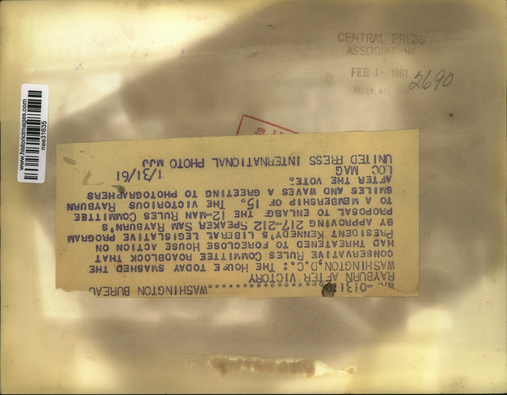 1961 Press Photo Speaker Sam Rayburn's Propsal to Enlarge Committee - nee31635