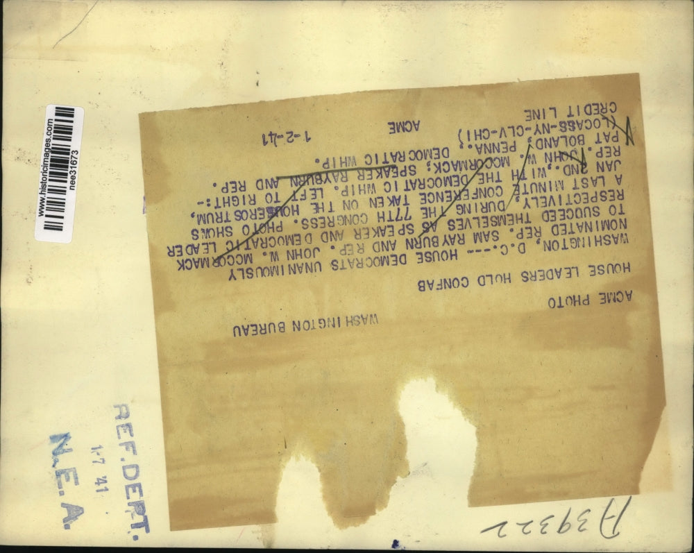 1941 Press Photo Conference between John W. McCormack, Rayburn and Pat Boland