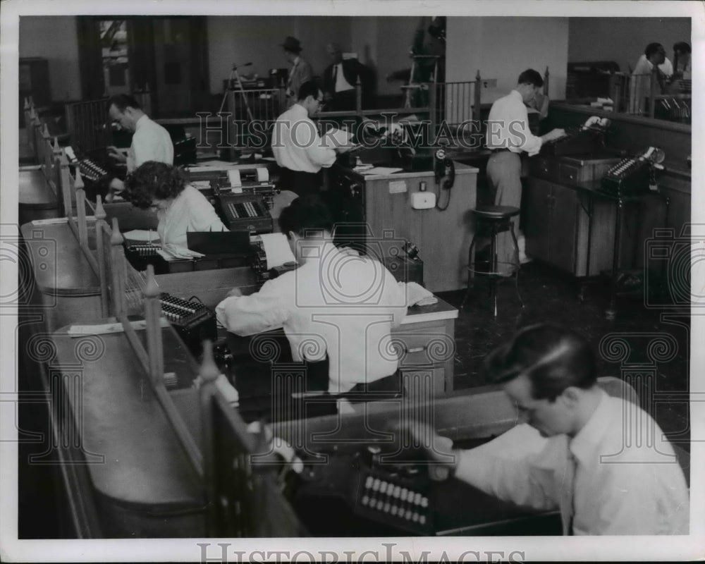 1956 Press Photo Business in Normal Operation Before Robbery - nee31810