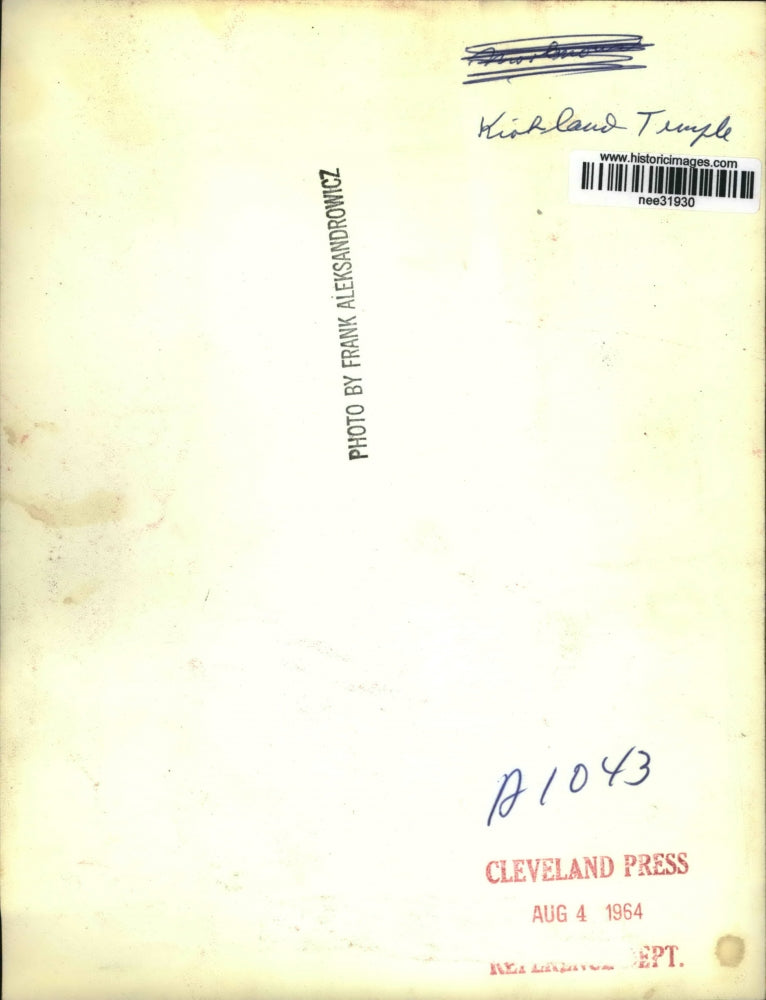 1964 Press Photo Kirkland Temple - nee31930