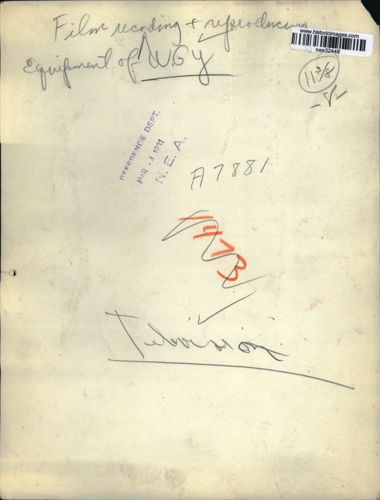 1931 Press Photo Film Recording & Reproducing Equipment of WGY