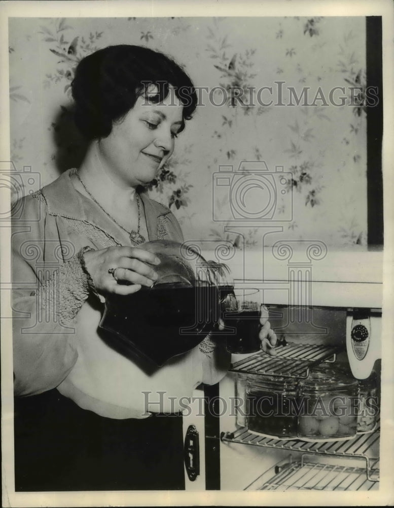 1933 Press Photo Cocktail Shaker & Container for Cold Beverages