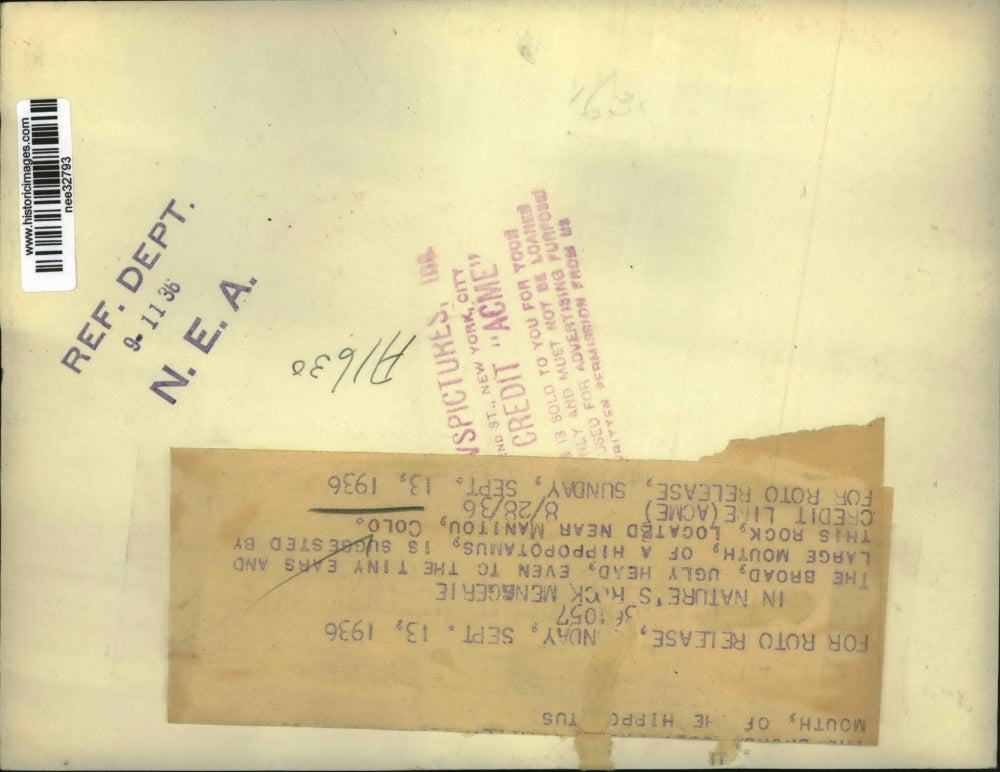 1936 Press Photo The huge rock in Colorado