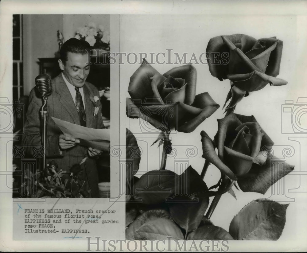 1952 Press Photo Francis Weilland, French Creator of the Famous Florist Rose