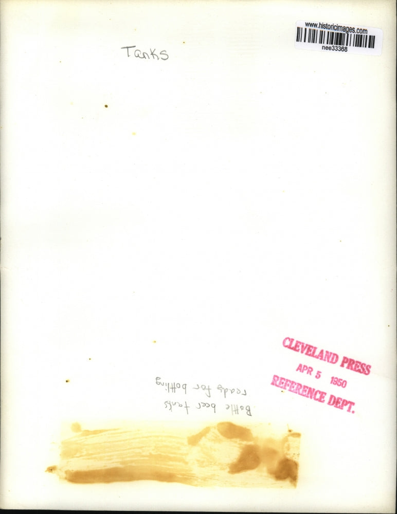 1950 Press Photo Bottle Beer Tanks Ready for Bottling - nee33368