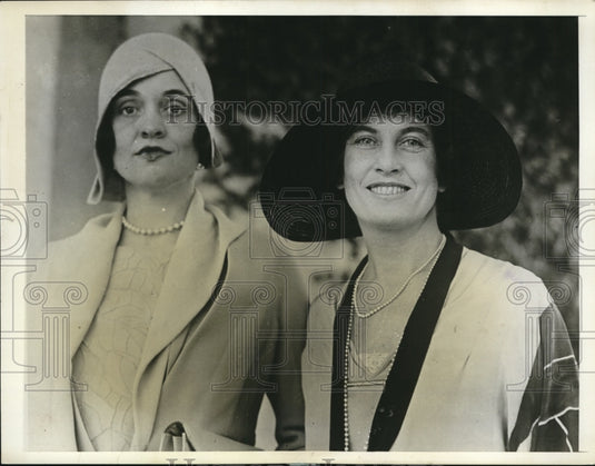 1932 Press Photo Mrs. James Sheldon and Mrs. Allmand Blow