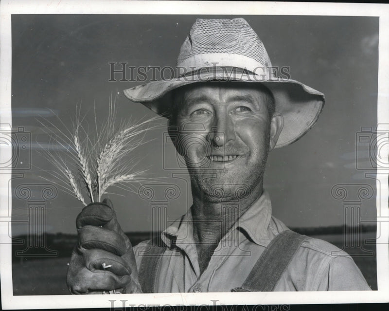 Load image into Gallery viewer, 1956 Press Photo Leo Garver on His Wheat Farm - nee33664

