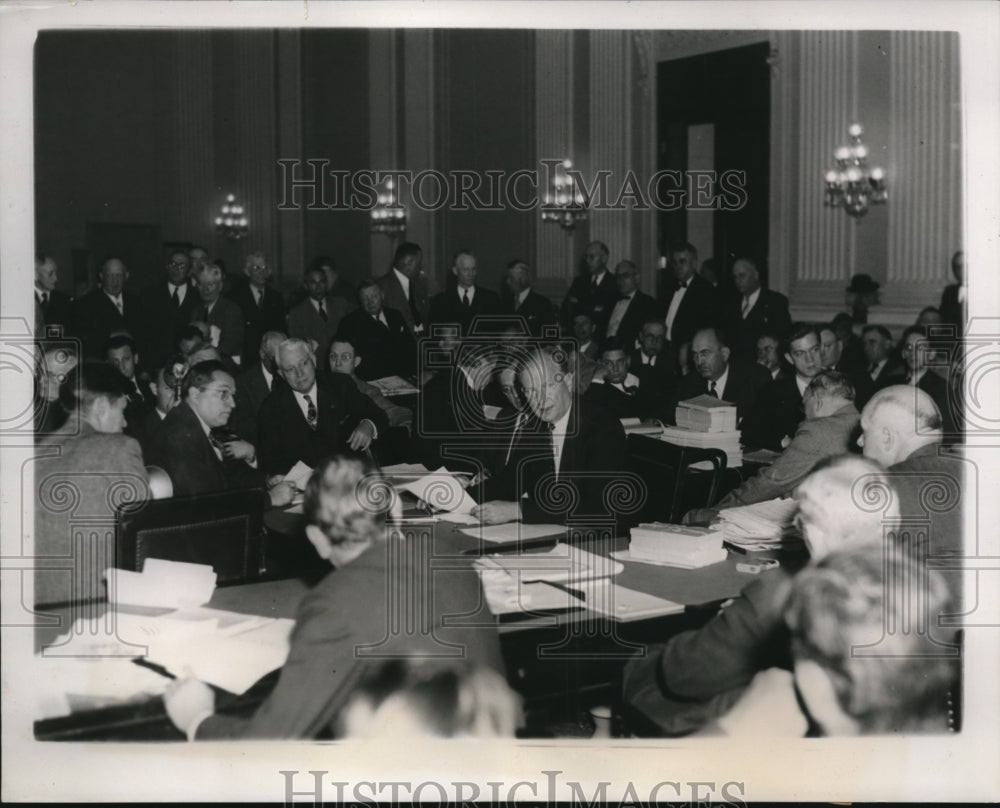 1938 Press Photo Senator Burton Wheeler as he testified in Senate caucus room