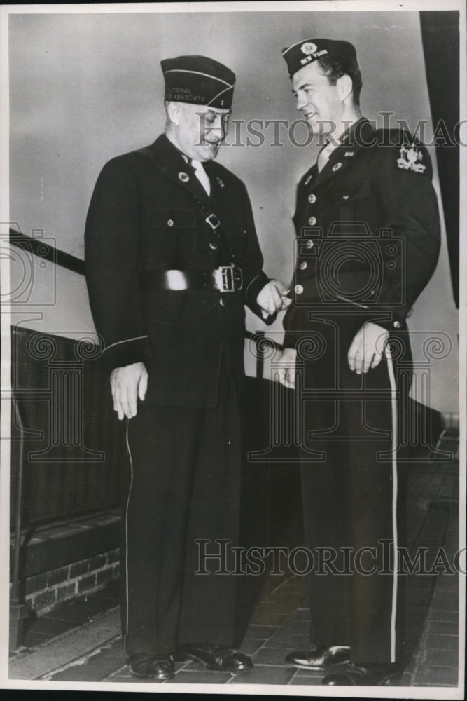 Load image into Gallery viewer, 1957 Press Photo American Legion National Judge Advocate Ralph Gregg &amp; B. Brown
