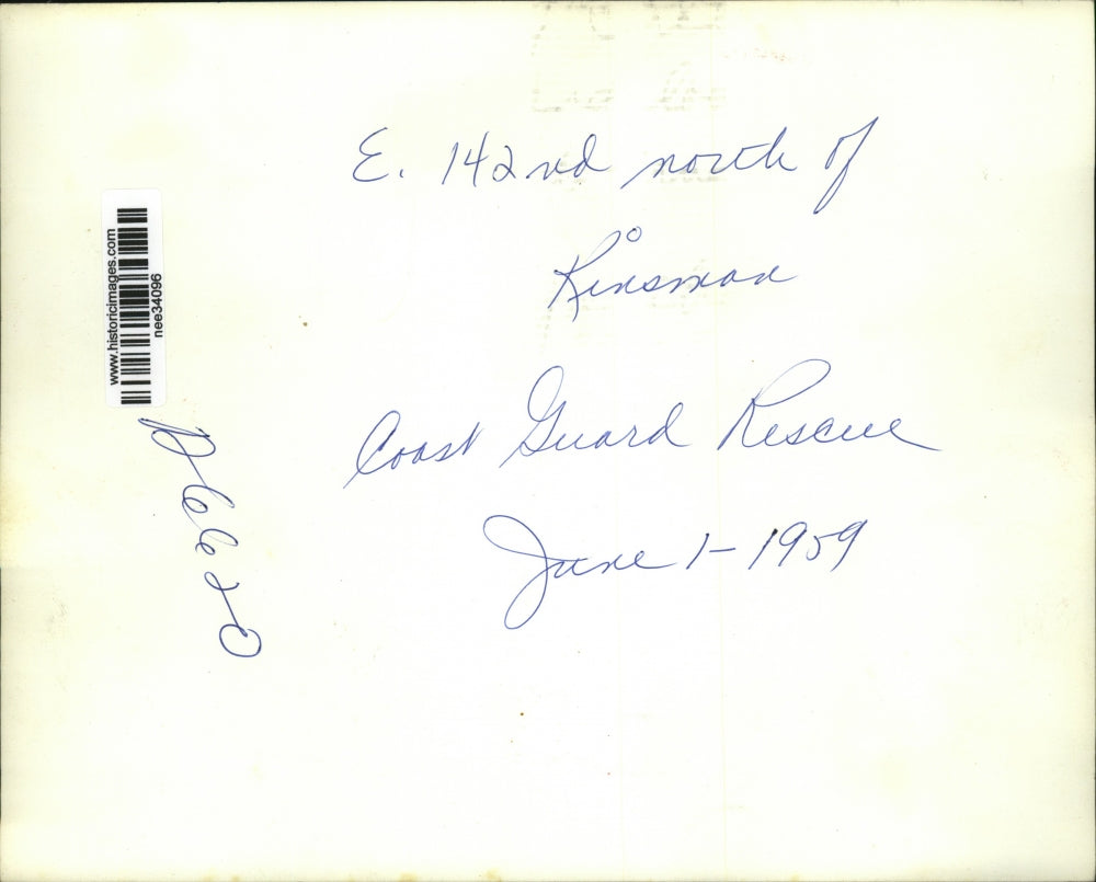 1959 Press Photo Coast Guard Rescue Boats During Cleveland Flood