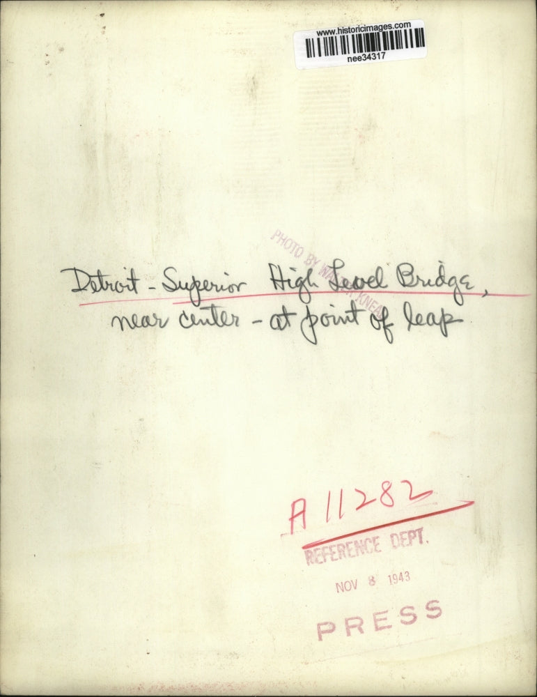 1943 Press Photo Detroit Superior High Level Bridge