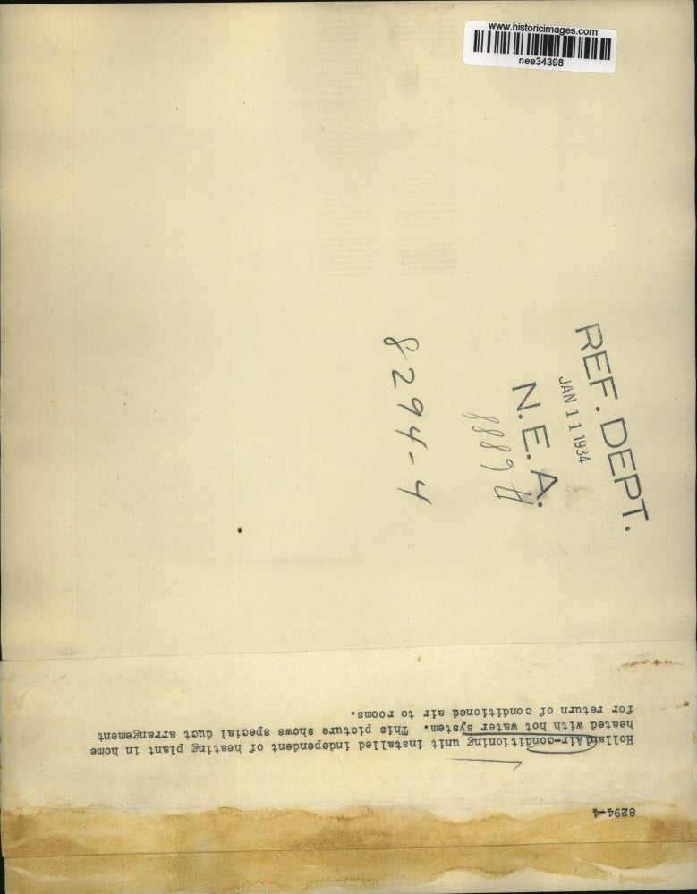 1934 Press Photo of a Holland air conditioning unit.