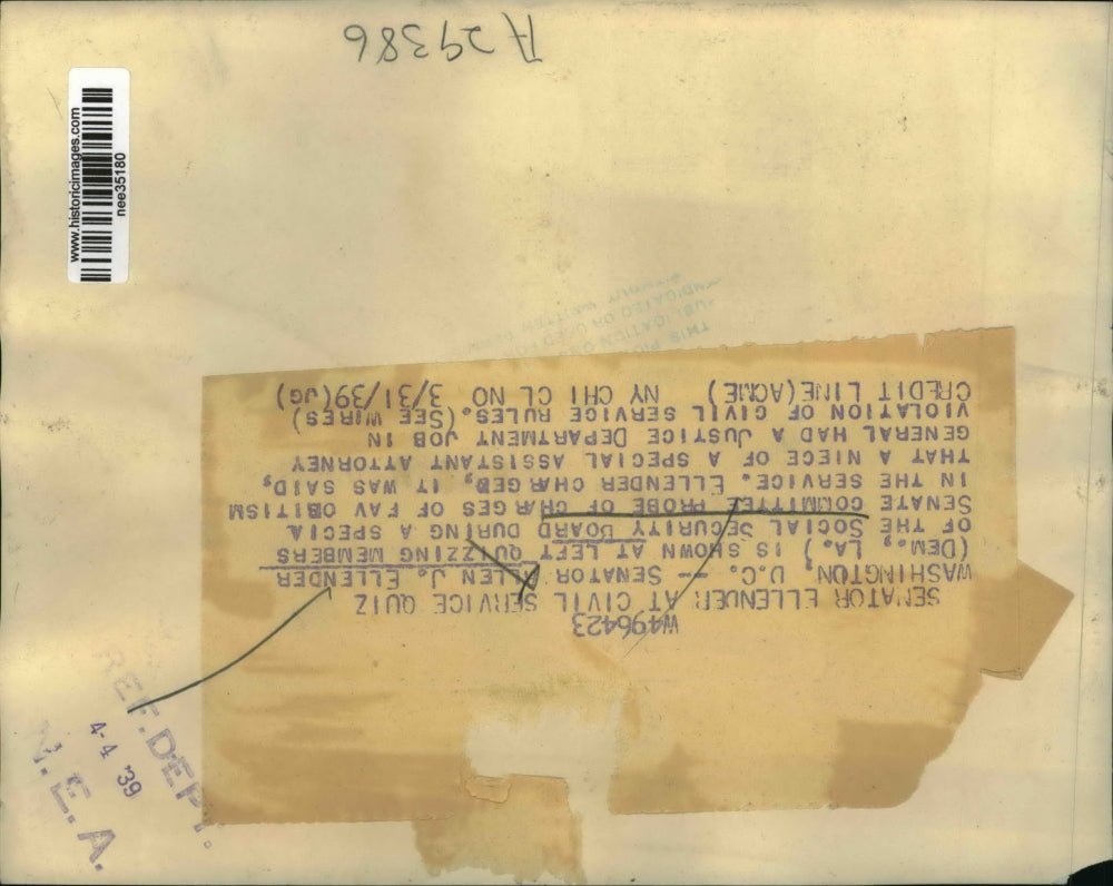 1939 Press Photo Senator Allen Ellender & Social Security Board