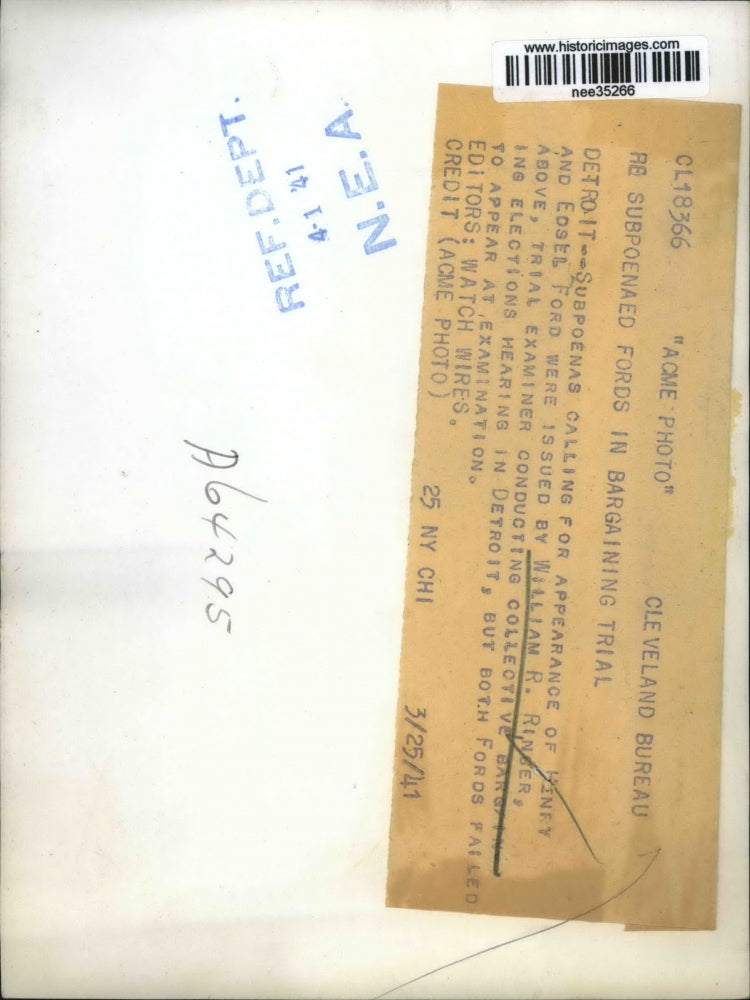 1941 Press Photo William Rinser, trial examiner