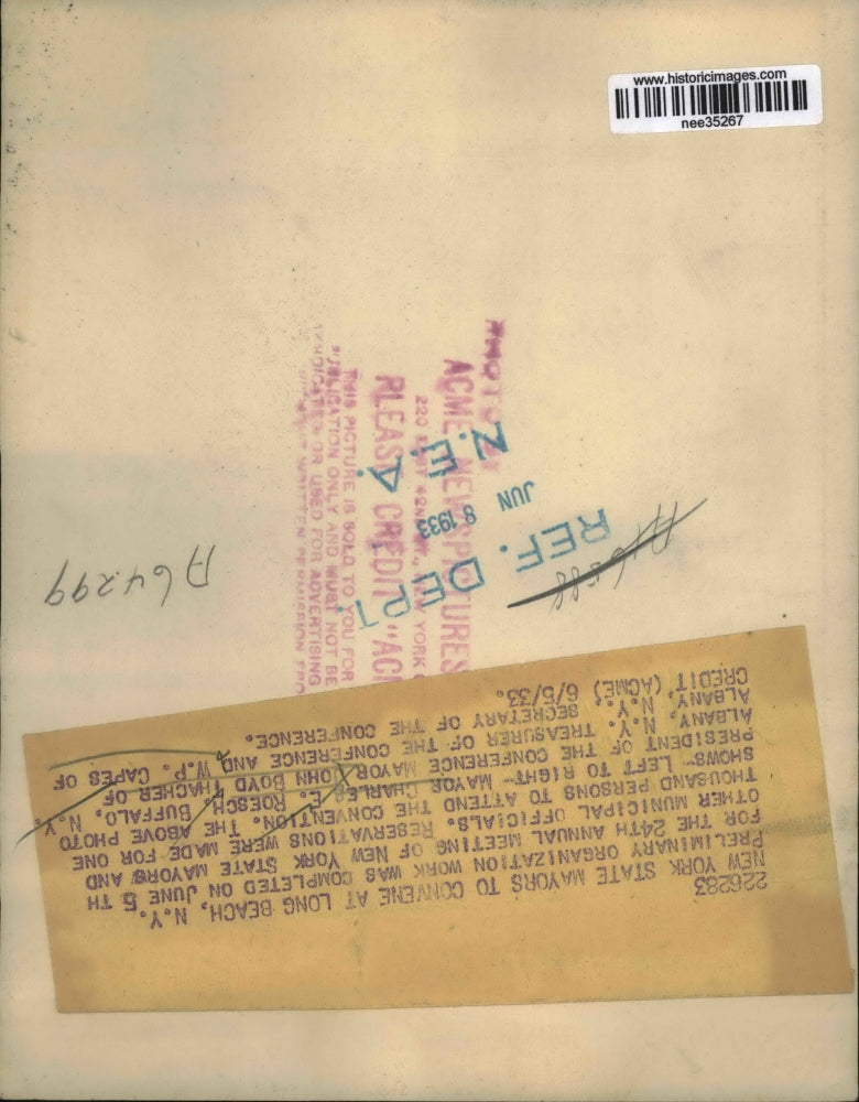 1933 Press Photo Mayor Charles Roesch, Mayor John Boyd Thacher and Capes