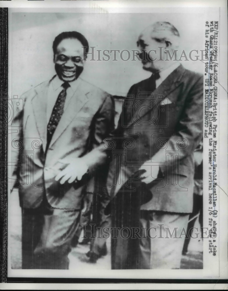 1956 Press Photo British Prime Minister Harold MacMillan& Ghana Premier Nkumah