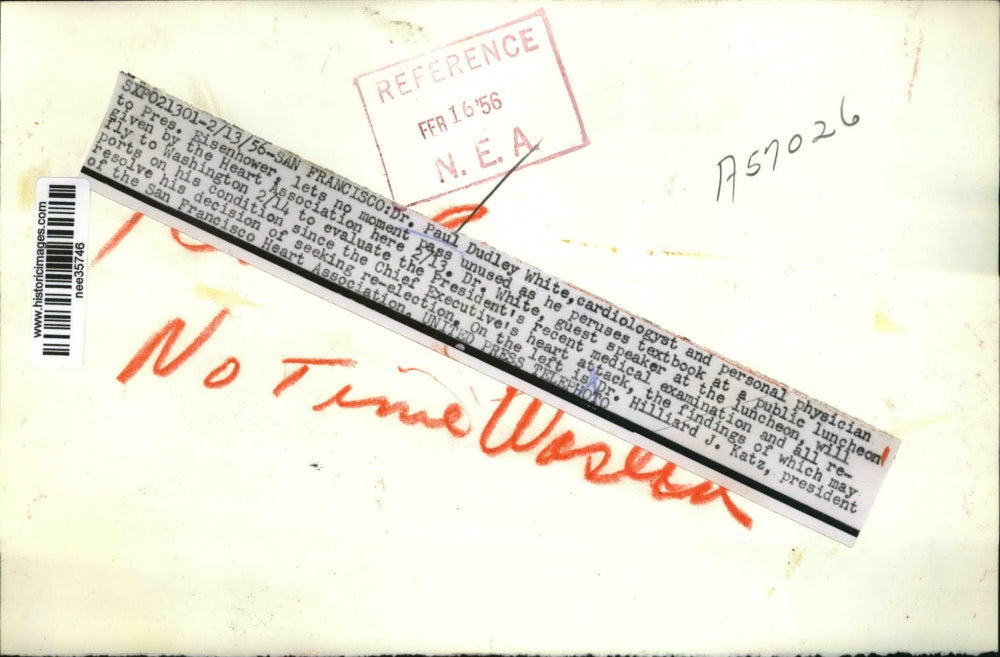 1956 Press Photo Paul Dudley White with Dr Hilliard J Katz at a public luncheon