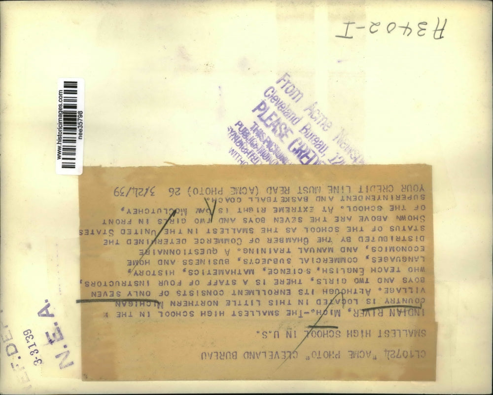 1939 Press Photo Smallest High School in US in Indian River Michigan - nee35798