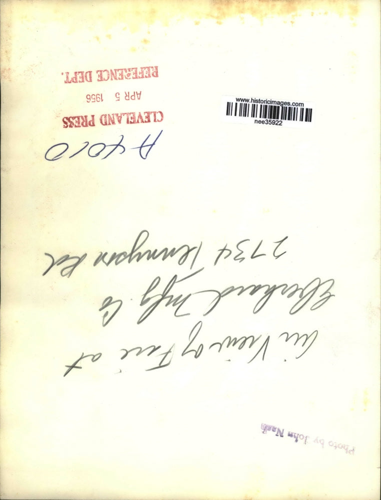 1956 Press Photo Aerial View of Fire, Eberhard Manufacturing Company, Cleveland