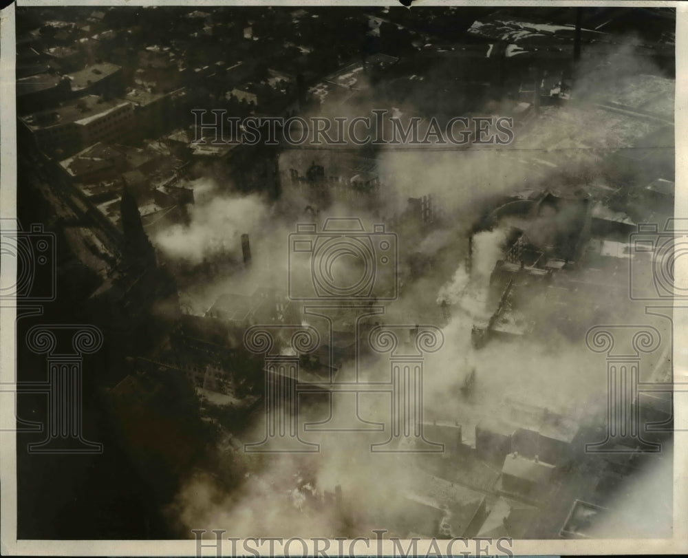 1928 Press Photo Aerial View of the Great Full River Fire