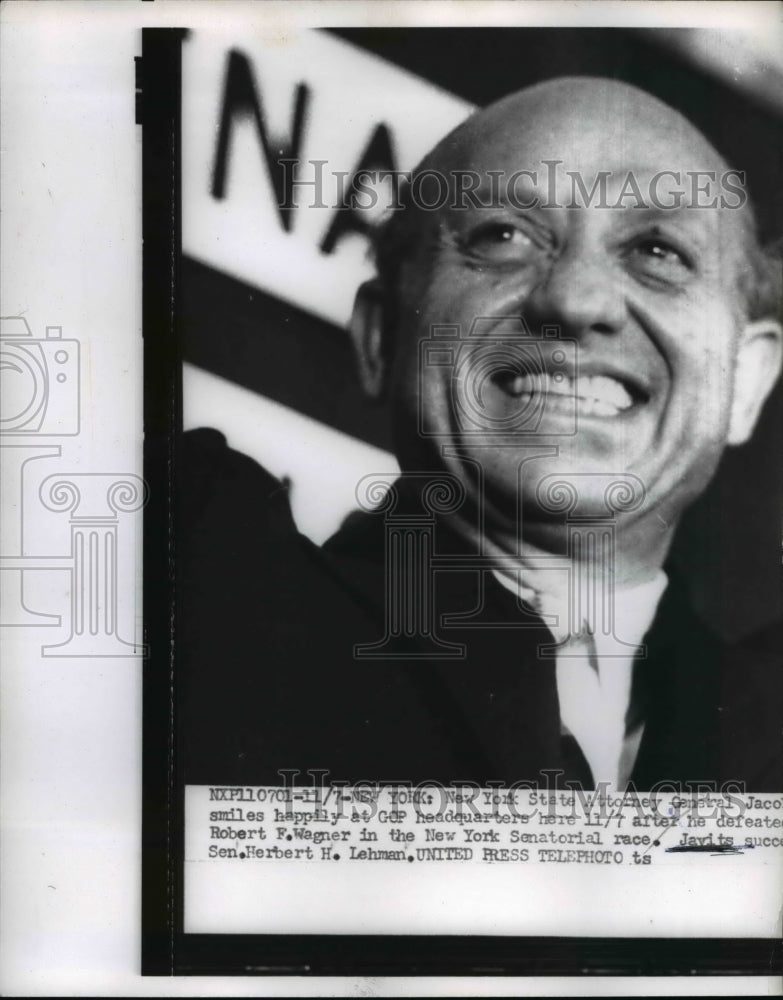1958 Press Photo New York State Attorney General Jacob at GOP head quarters