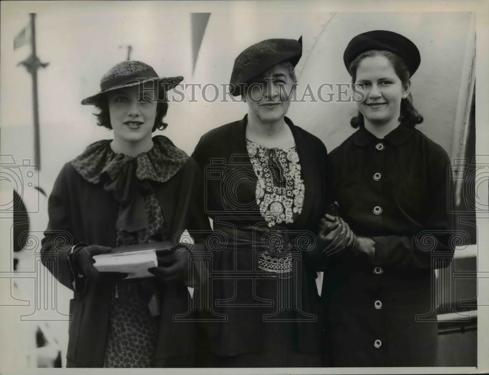 1935 Press Photo Socialites Peggy Brenner, Ruth Bryan & Helen Rudd Owen