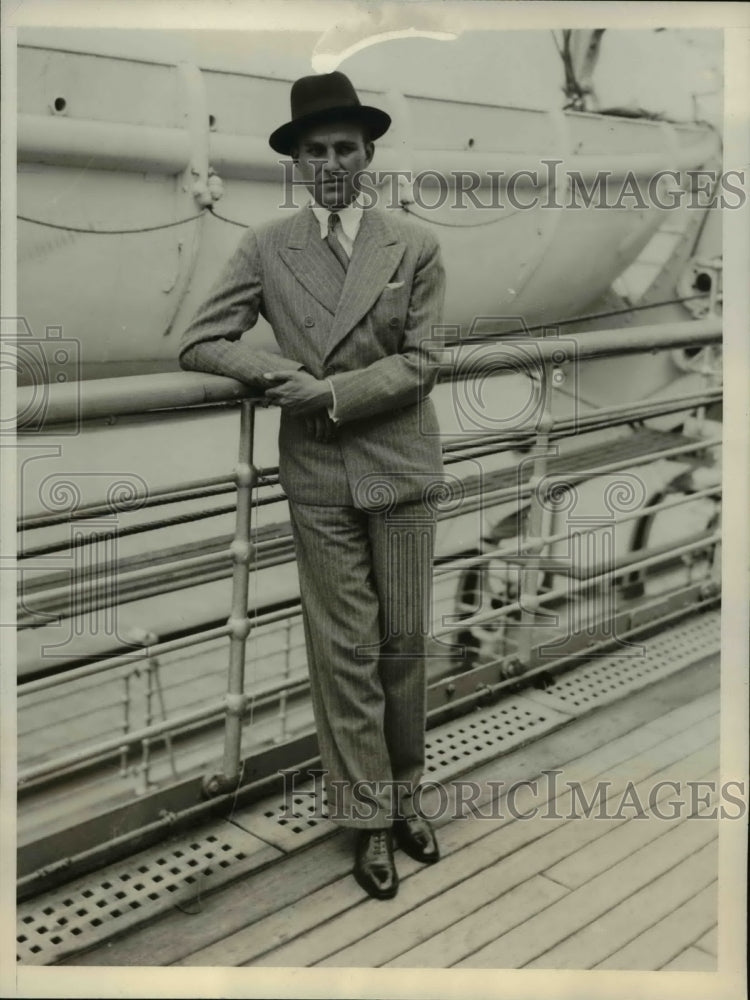 1932 Press Photo Gifford Cochrane Jr Son of Famous Sportsman Aboard SS Bremen