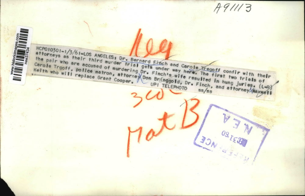 1960 Press Photo Los Angeles Dr Bernard Finch, Cale Tregoff,Don Bringgold