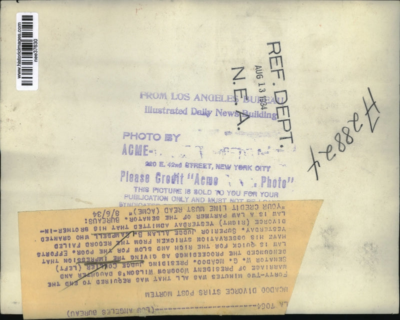 Load image into Gallery viewer, 1934 Press Photo Divorce to Pres Woodrow daughter &amp; Sen WG McAdoo was granted

