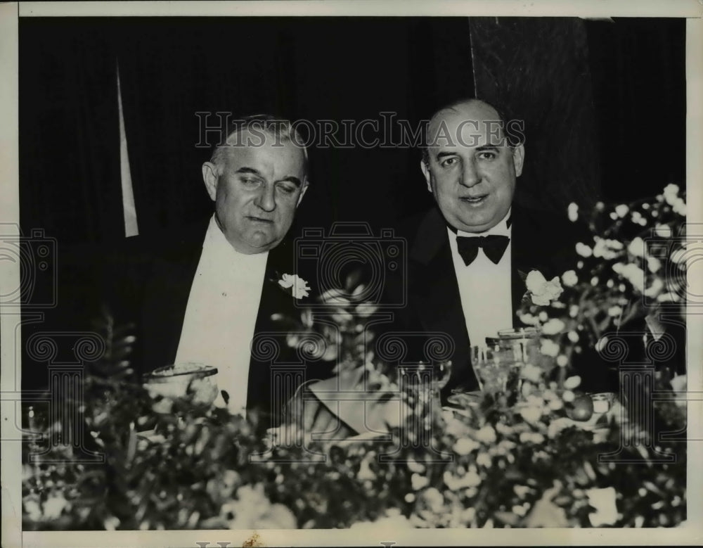 1935 Press Photo Sen Joseph F Guffey & Albert Goldman attended dinner, NY City