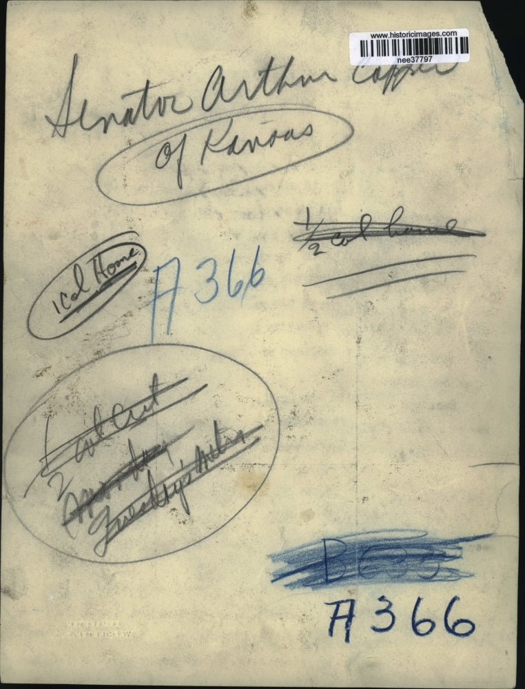 1921 Press Photo Senator Arthur Capper of Kansas - nee37797