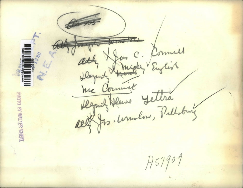 1940 Press Photo JC Cornell, M English, Mr McCormick, Mr Yettra, W Pattsbury