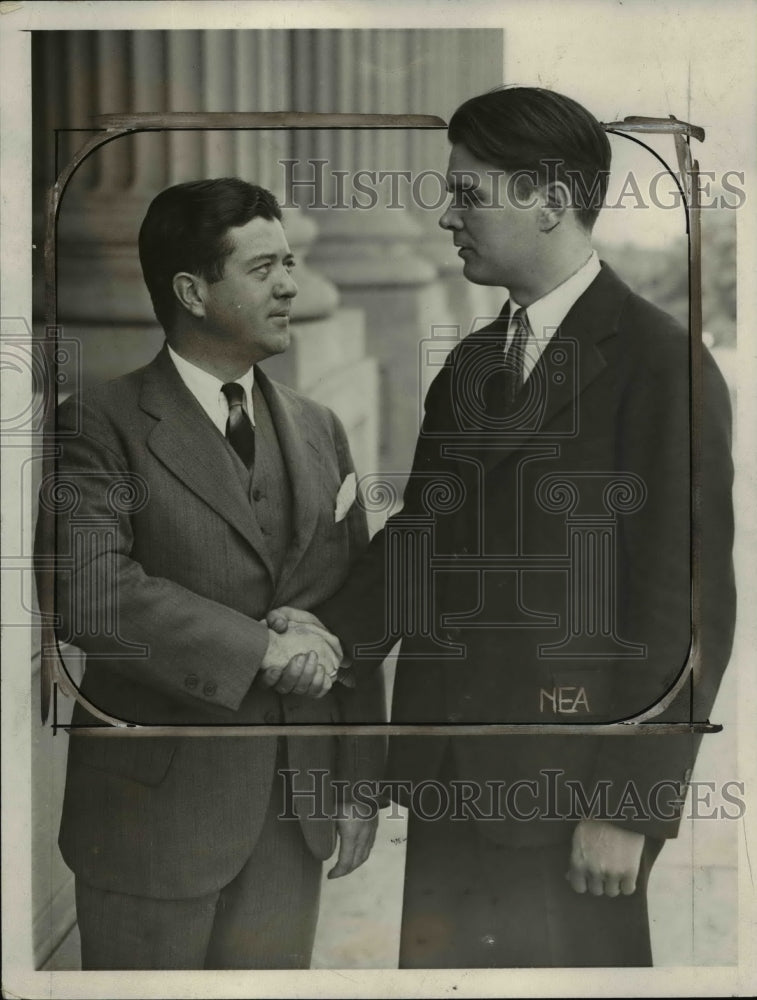 Load image into Gallery viewer, 1929 Press Photo Senator Robert La Follette &amp; Paul Mallon
