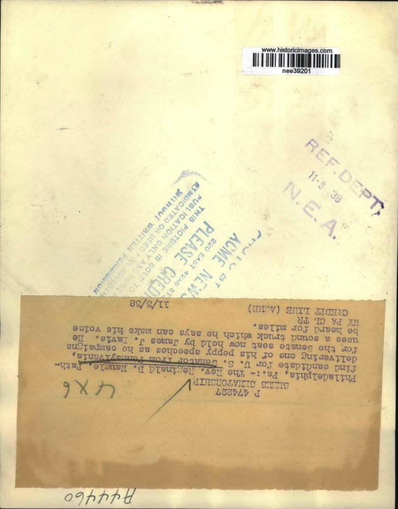 1938 Press Photo Philadelphia PA: The Rev Reginald D Naugle Pathfind candidate