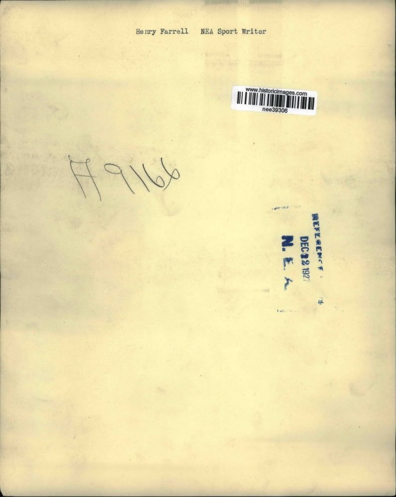 1927 Press Photo Henry Farrell NEA Sport Writer