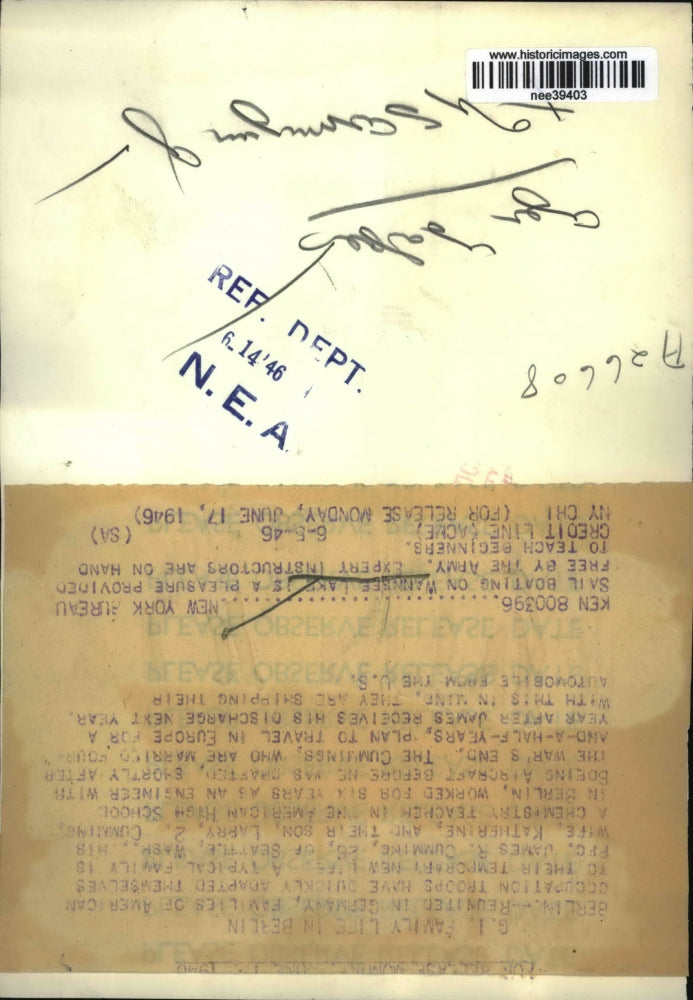 1946 Press Photo Sailboat Lessons Provided by US Army on Wannsee Lake Berlin