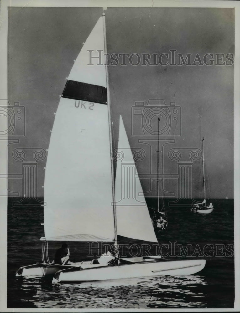1961 Press Photo Hellcat at International Catamaran Challenge for Great Britain