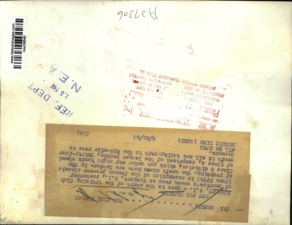 1946 Press Photo Cruising Club of America's Ocean Race Newport Rhode Island