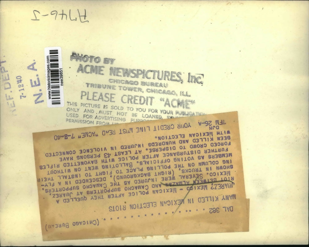 1940 Press Photo Mexican police after they quelled a riot - nee39851