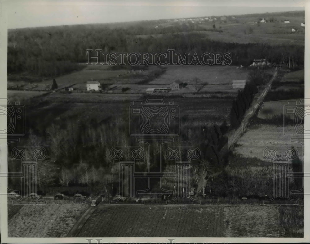 1938 Press Photo view of Mary Brown kidnap scene in Oxon Hill, Maryland