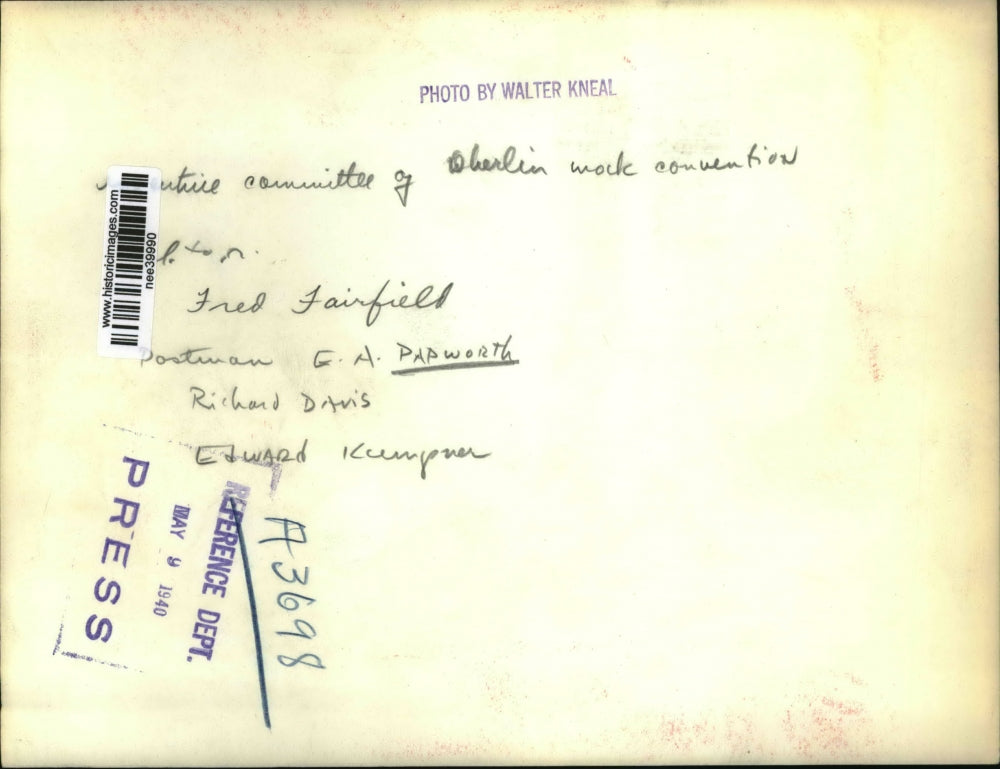 1940 Press Photo Oberlein College work committee