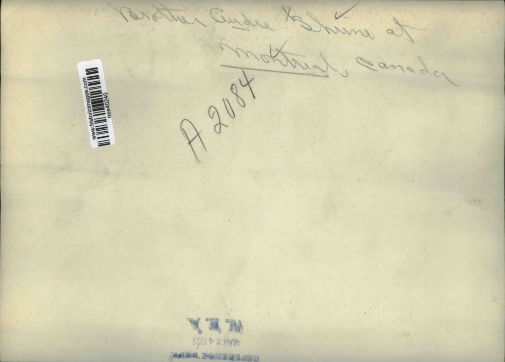 1927 Press Photo Brother Cudre Shrine at Montreal Canada - nee40240