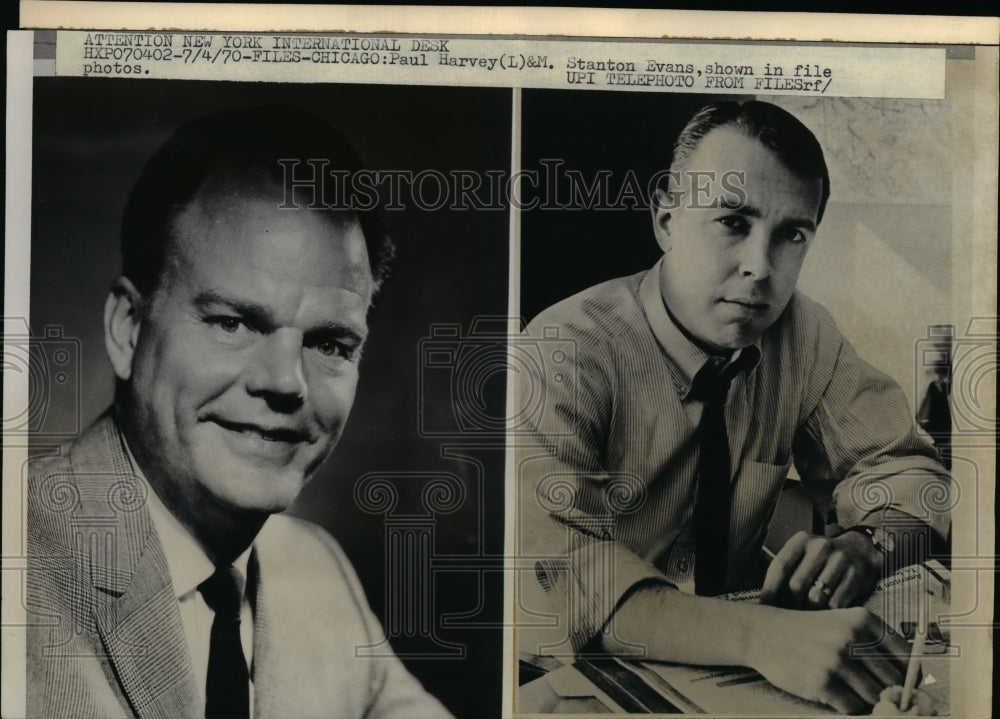 1970 Press Photo Paul Harvey,Staton Evans in File - nee40241