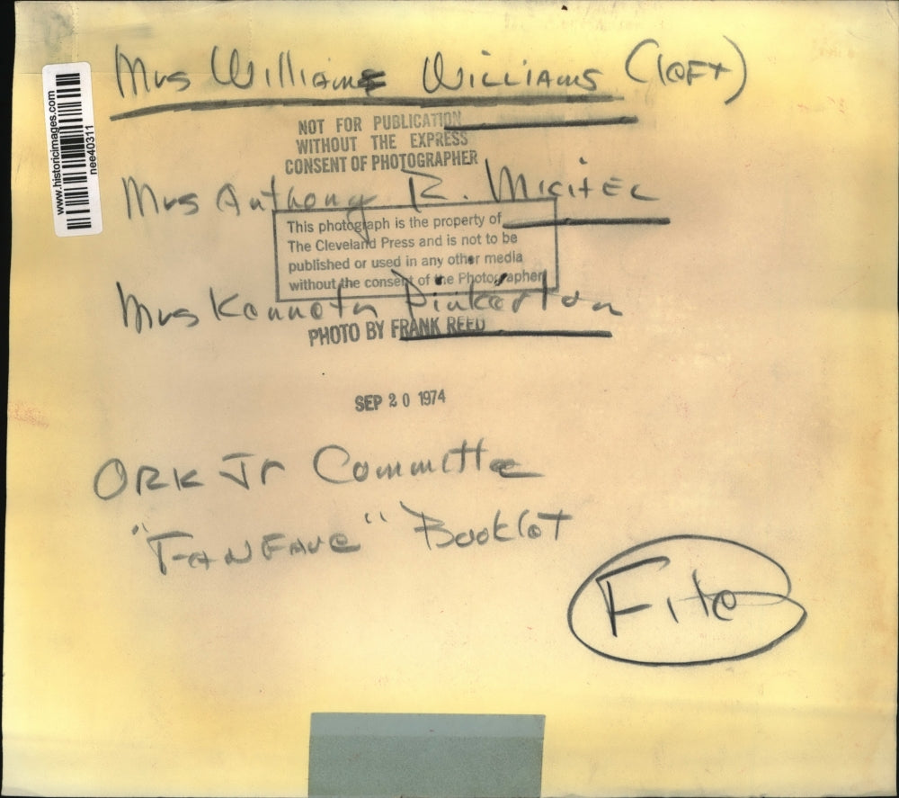 1974 Press Photo W.Williams,A.Micitel & K. Pinkerton i Fanfave - nee40311