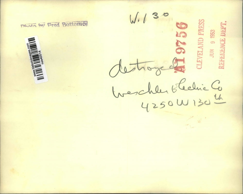 1953 Press Photo Weschler Electric Company Destroyed - nee40514